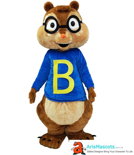 Lovely Adult Size Alvin and the Chipmunks Mascot Costume for Sale Cartoon Character Mascots Full Body Plush Outfit