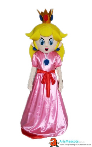Fancy Princess Peach Mascot Adult Size Costume Disney Princess Character Costumes Party Carnival Fancy Dress