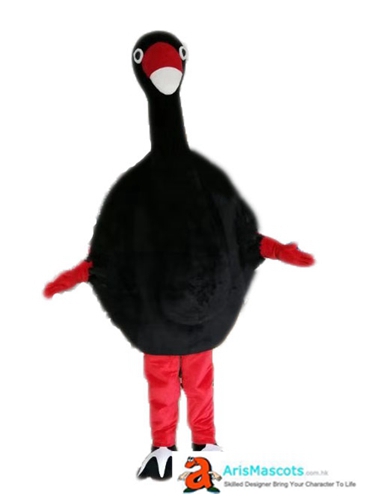 Adult Fancy Black Swan Mascot Costume Funny Bird Character Mascot Costumes for Birthday Party Deguisement Mascotte Custom Mascots