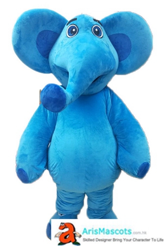 Blue Elephant Mascot Costume Party Costume Cartoon Mascot Costumes for Kids Birthday Party Custom Mascots at Arismascots Character Design Company