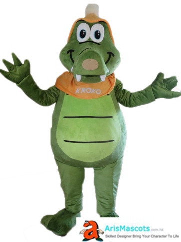 Adult Crocodile Mascot Costume Ocean Animal Mascot Custom Team Mascots Sports Mascot Costume Desuisement Mascotte Character Design Company ArisMascots
