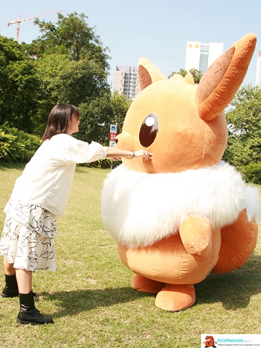 Adult Inflatable Pikachu Eevee Mascot Costume With Battery Cosplay Party  Toy