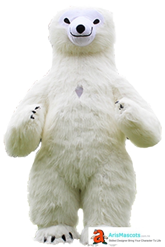 Giant Inflatable Bear Costume Full Body White Bear Blow Up suit Carnival Costumes Adult Size Plush Mascot Fancy Dress