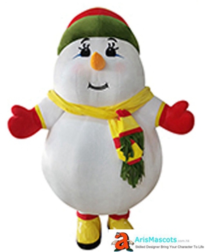 Inflatable Snowman Costume Adult Size Plush Snowman Blow Up Suit for Outdoors