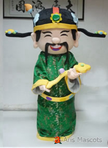 God of Prosperity Mascot Costume for New Year Holiday Mascots God of Prosperity Adult Costume for Event Party