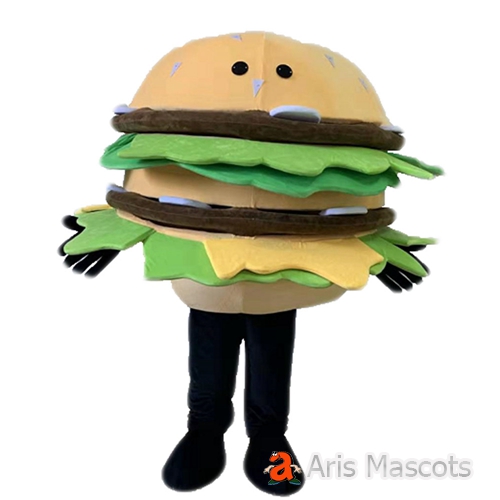 Adult Full Body Hamburger Costume Mascot Food Burgers Fancy Dress for Marketing & Event Party