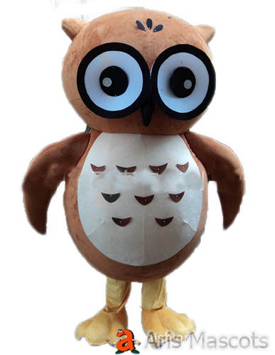 Giant Mascot Owl Costume Adult Outfit Brown Color Big Full Body