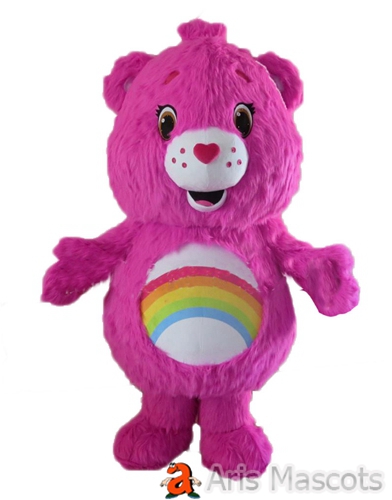 Brand New Cute Bear Costume with Rainbows on Belly Full Mascot Fancy Dress