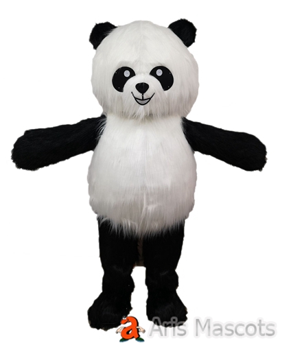 Mascot Panda Suit Adult Fancy Dress, White and Black, Animal Mascots