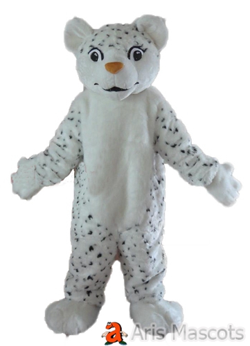 White Lepord Costume Adult Full Mascot Outfit Fancy Dress Up