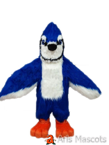 Blue and White Bird Mascot Costume Adult Full Dress Up