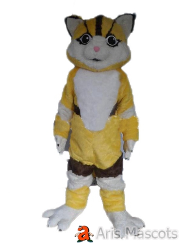 Mascot Cat Yellow and White Adult Full Dress up