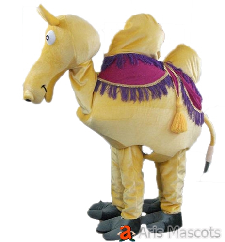 2 Persons Wear Four Legs Camel Costume Full Mascot Adult Fancy Dress