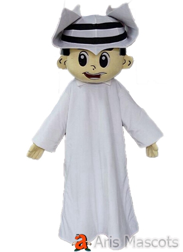 Foam Arab Boy Costume with Traditional Dress up Custom People Mascots for Company