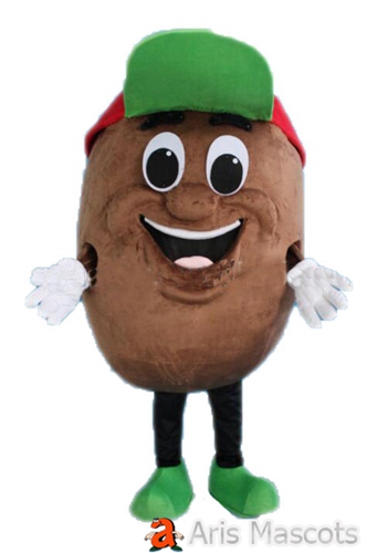 Foam Potato Costume with Baseball Hat Adult Full Mascot Outfit