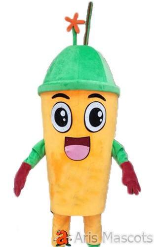 Juice Cup Mascot Costume for Brands Marketing Adult Full Outfit Mascot Fancy Dress Outdoors Activities