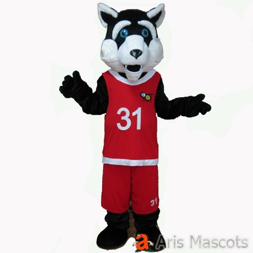 Foam Wolf Mascot Costume with Jersey Suit for Sports Team Adult Full Fancy Dress