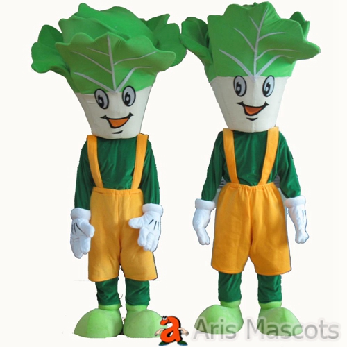 Green Cabbage Costume Adult Full Size Mascot Outfit Vegetables Mascots Fancy Dress