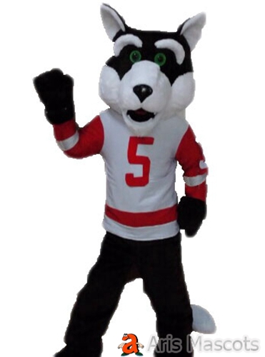 Foam Wolf Mascot Costume with Jersey Suit for Sports Team Adult Full Fancy Dress