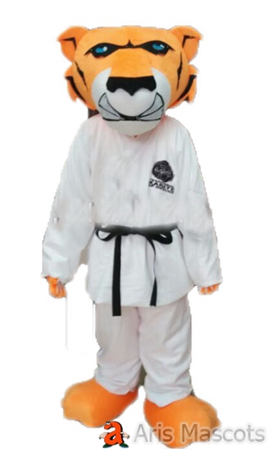 Taekwondo Tiger Mascot Costume Kickboxing Tiger Fancy Dress for Sports Team and Entertainments Custom Animal Mascots