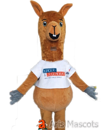 Mascot Alpaca Costume with white shirt-cute Lama Alpacos Outfit Adult Fancy Dress Custom Made Mascots