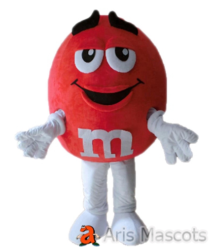 Mascot M Bean Costume Giant and Smile Red Bean Fancy Dress