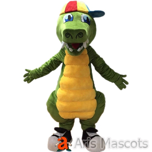Giant Green Long Tail Crocodile Costume Adult Full Body Foam Mascot Crocodile Suit For Brand Custom Made Mascots