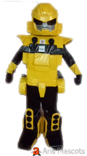 Mascot Yellow and Black Robot Costume Disguise Robot Outfit