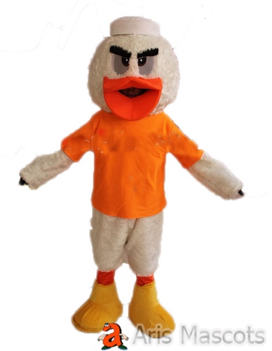 White Duck Mascot, Duck Costume Full Body Adult Fancy Dress