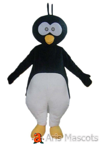 Black and White Penguin Mascot Costume Funny Penguin Dress up Adult Outfit