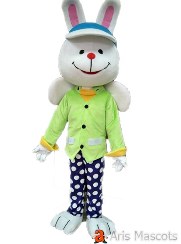 Cute Bunny Rabbit Costume with Green Suit for Holiday Events Easter Bunny Fancy Dress