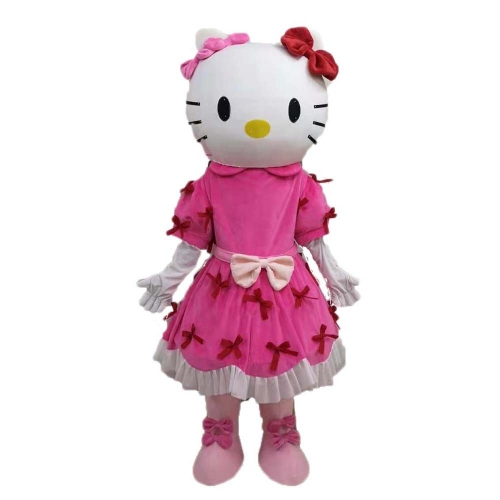 Lovely Hello Kitty Mascot Costume Adult Size Full Body Plush Suit Fancy Dress Custom Made Cartoon Mascots for Festivals
