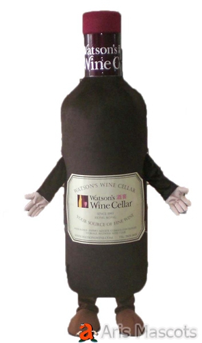 Mascot bottle of wine, liquor giant mascot costume adult fancy dress for marketing
