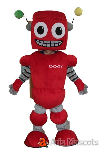 Mascot of red and gray robot cartoon Characters Robot Fancy Dress Suit for sale
