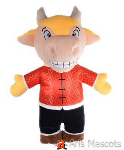 2m/2.6m/3m Giant Inflatable Man Bull Mascot Costume for Chinese New Year Celebrating, Bull Blow Up Suit for Festivals