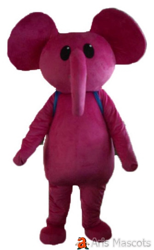 Pink Elephant Costume Elly Elephant Mascot Famous Cartoon Character Suit