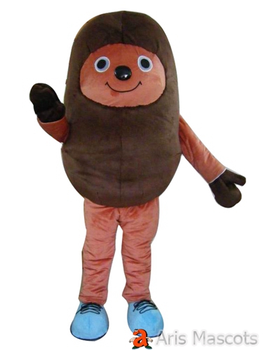 Funny Coffee Bean Mascot Costume for Brand Marketing , Adult Coffee Bean Fancy Dress