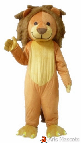 Brown lion mascot. Lion costume adult fancy dress