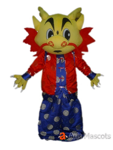 Dragon Mascot with Traditional Chinese Suit for New Year Event-Disguise Dragon Fancy Dress