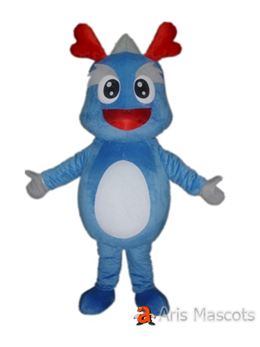 Mascot Blue Color Baby Boy Dinosaur Costume, Cute Dinosaur Adult Outfit