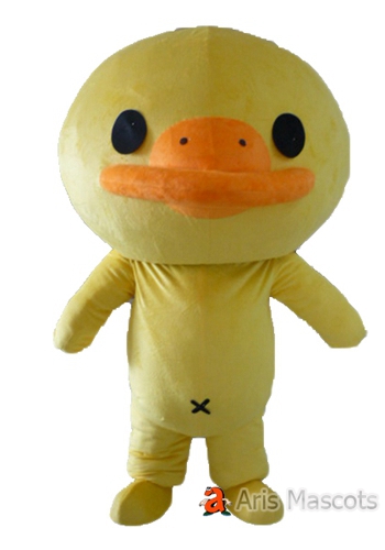 Mascot Big Head Duck Costume Yellow Color, Disguise Duck Full Adult Suit
