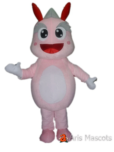 Mascot Baby Dinosaur Costume Pink Color, Cute Dinosaur Fancy Dress up