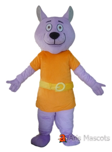 Full Body Mascot Purple Dog Costume for Sale, Lovely Dog Mascot Suit