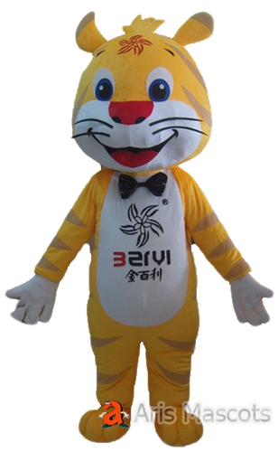 Yellow and White Tiger Mascot Costume,Adult Tiger Dress Halloween