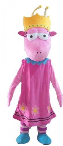 Pink Girl Rat Costume with Crown, Full Body Rat Mascot Suit