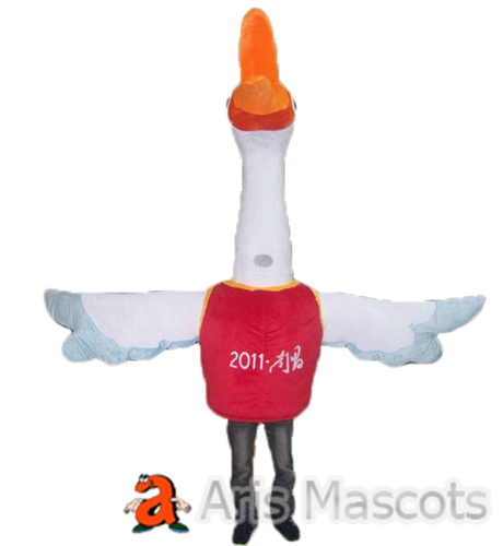 Lovely White Swan Mascot Suit for Event, Disguise Swan Adult Fancy Dress