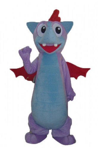 Purple and Red Dinosaur Mascot Costume, Animal Mascots Dinosaur Halloween Dress