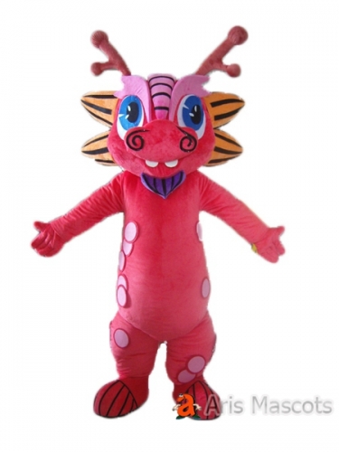 Mascot Red Dragon Costume Adult Full Body Outfit Big Head Dragon Suit