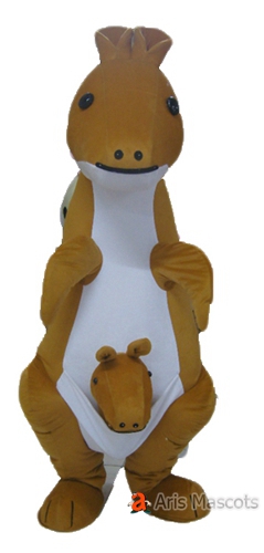 Mascot Brown and White Kangaroo Costume, Disguise Kangaroo Adult Outfit