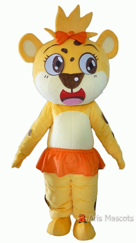 Lovely Girl Tiger Costume full Body mascot outfit for party, tiger fancy dress with skirt